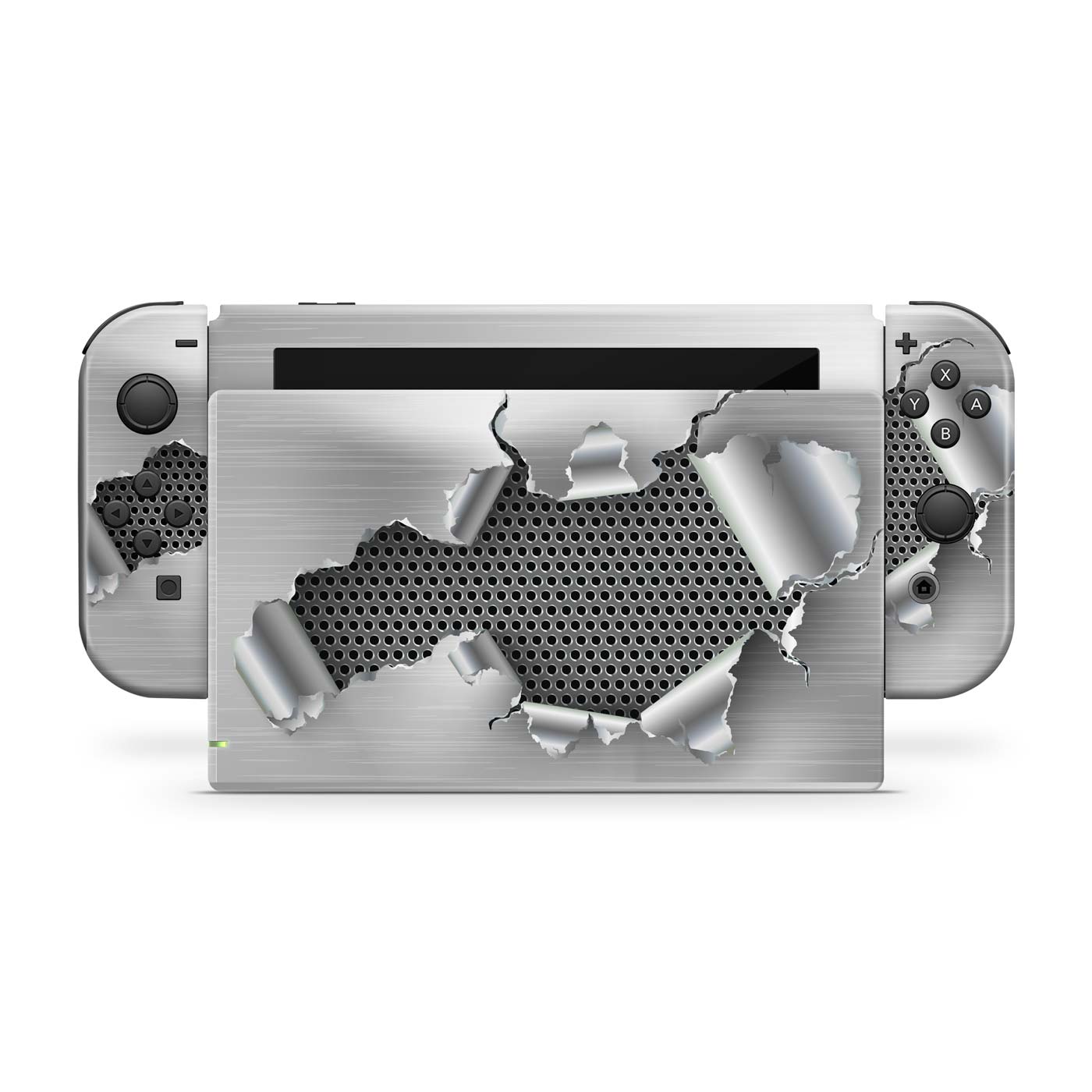 breaking through front console skin for nintendo switch joycons dock charger