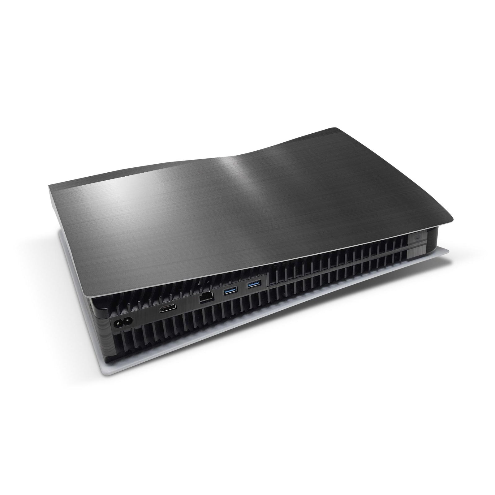 brushed steel metal ps5 console wrap vinyl