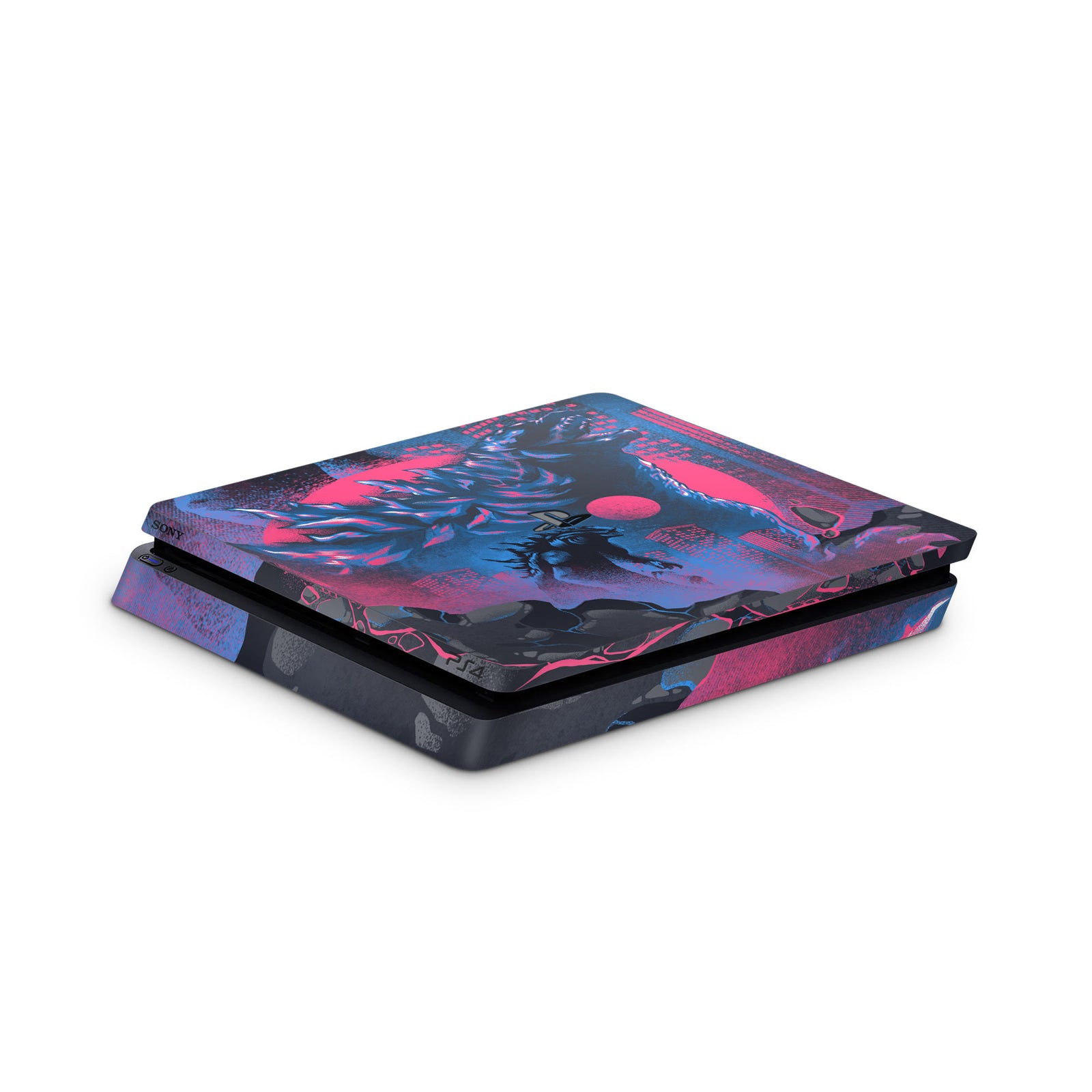 ps4 slim console wrap godzilla