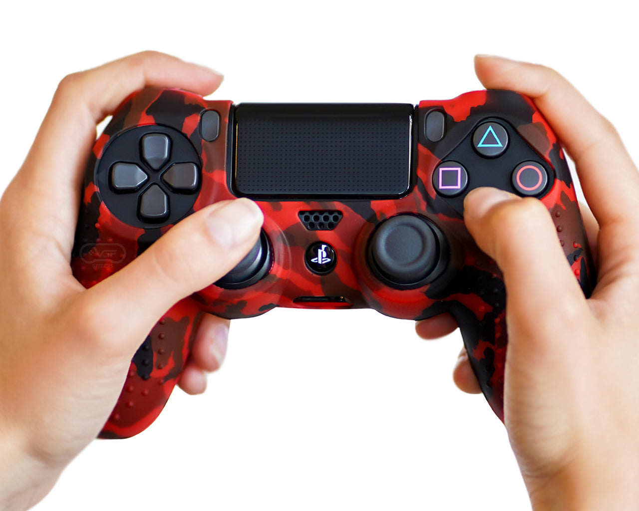 crimson red camo ps4 silicone controller skin cover case