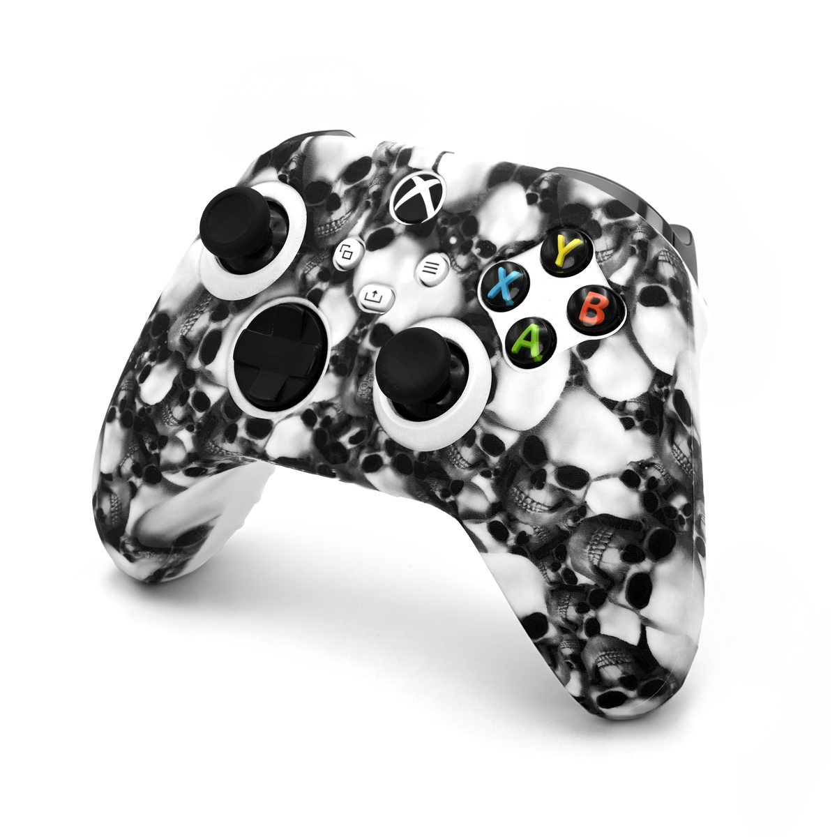 white skull xbox series s/x controller skin-side right angle