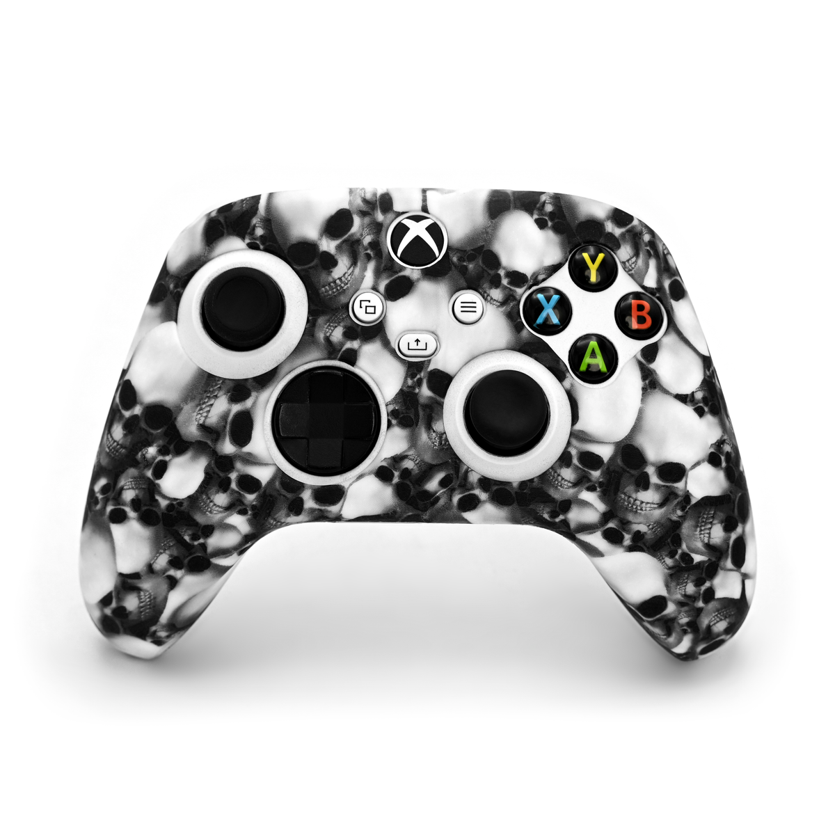 white skull xbox series s/x controller skin-front angle