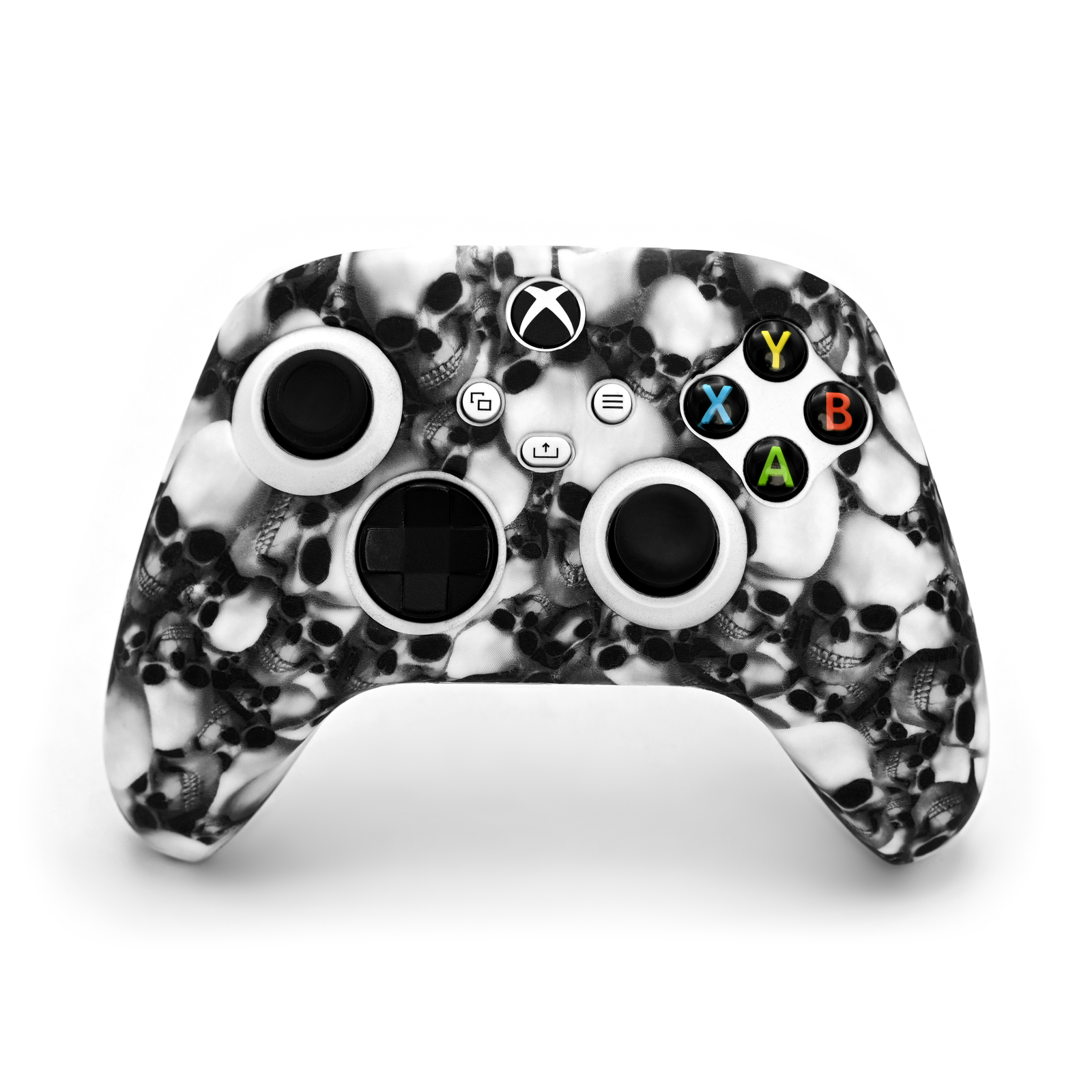 white skull xbox series s/x controller skin-front angle