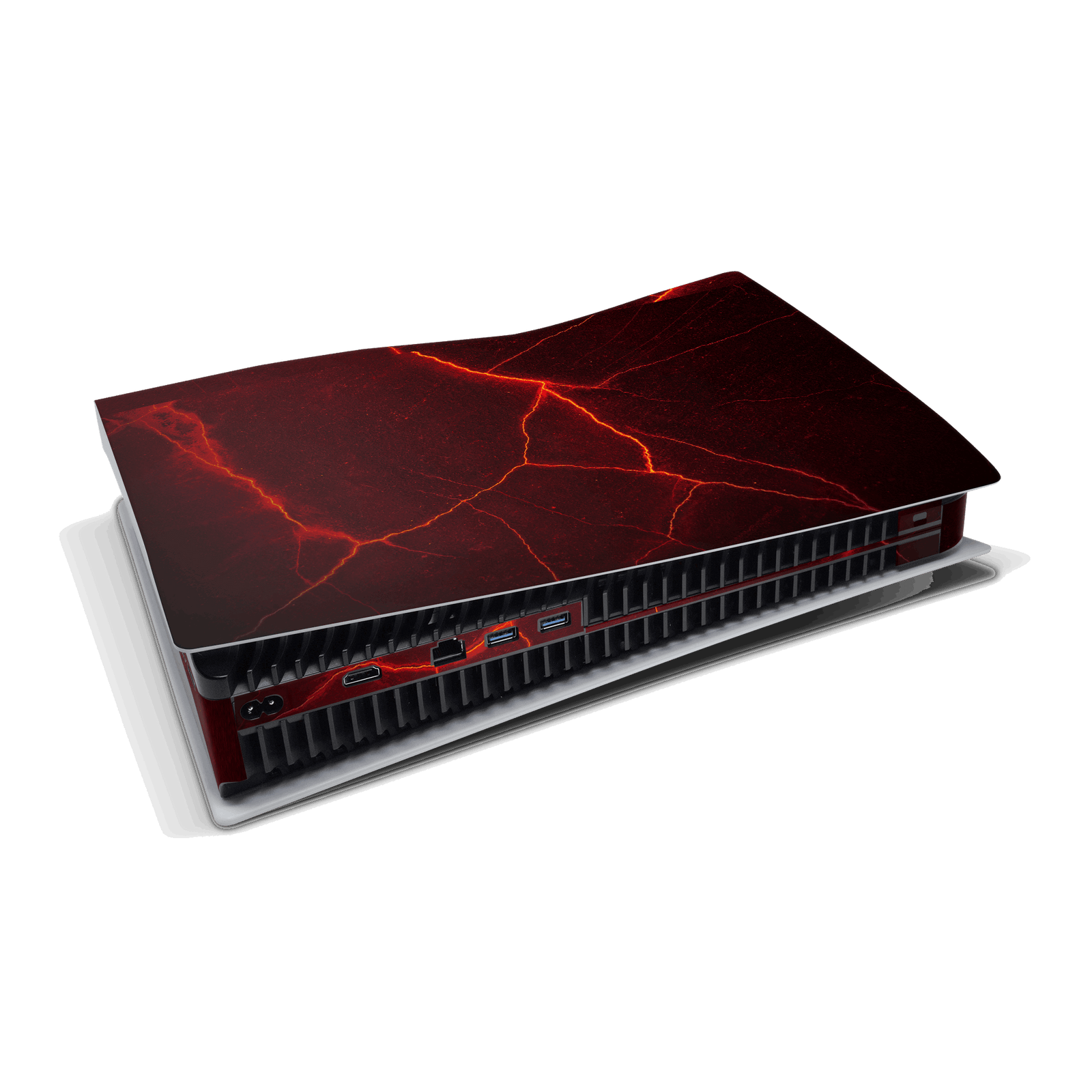 red lightning ps5 console skin vinyl wrap sticker