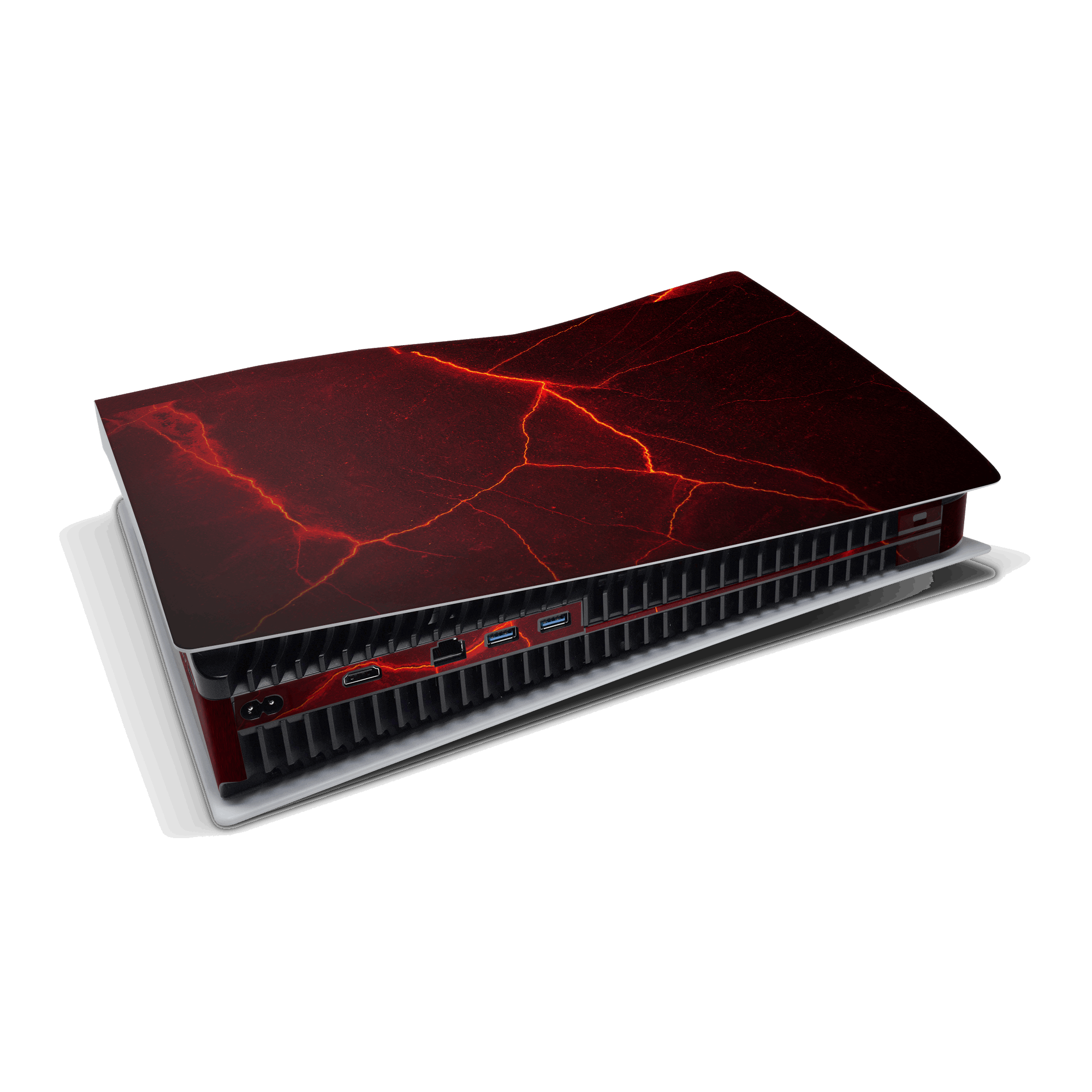 red lightning ps5 console skin vinyl wrap sticker