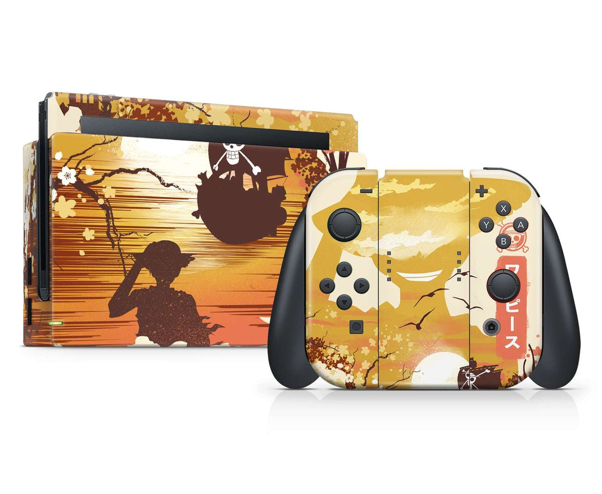 one piece nintendo switch console skin sticker wrap