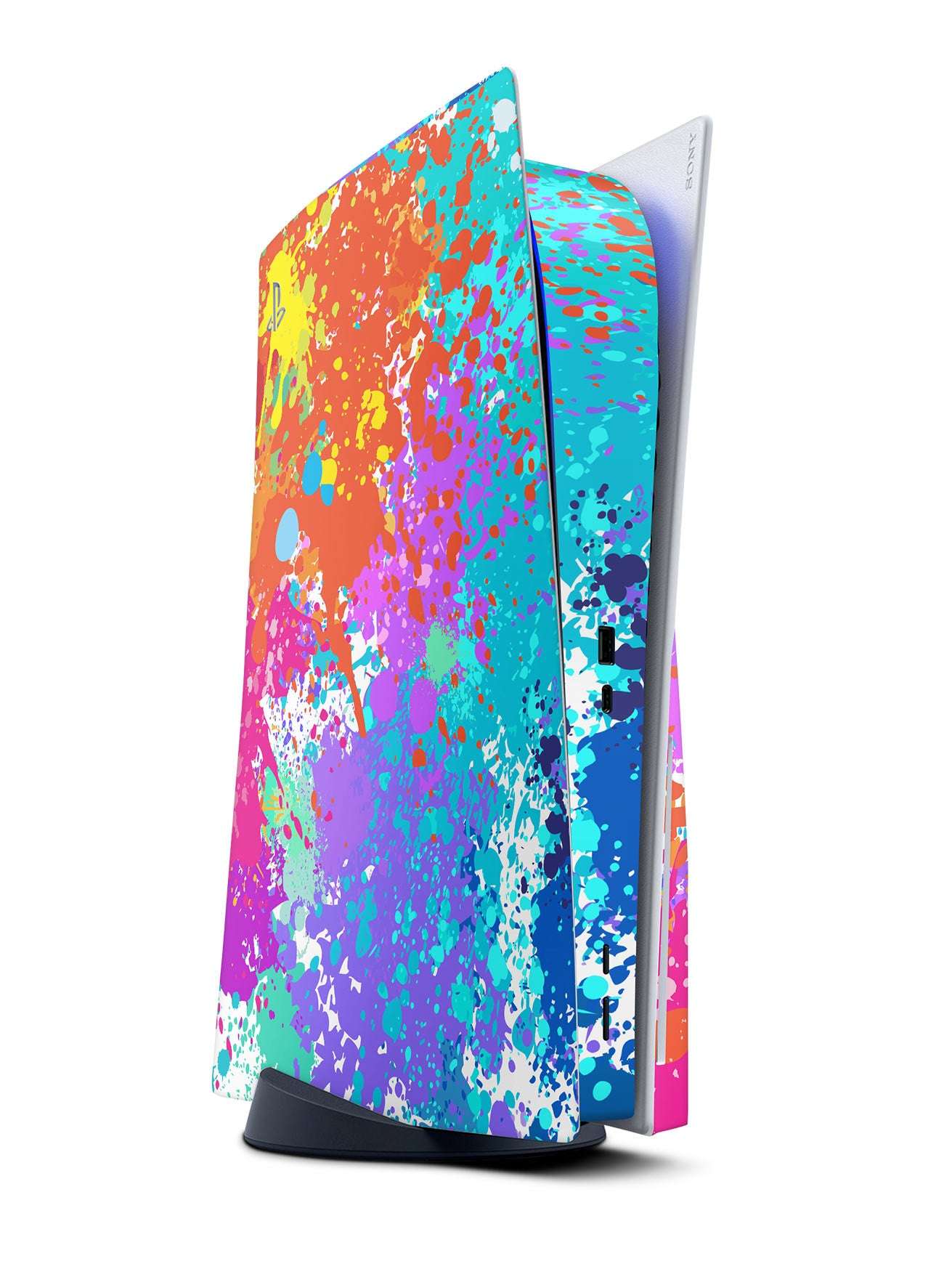 paint splatter ps5 console skin vinyl wrap sticker