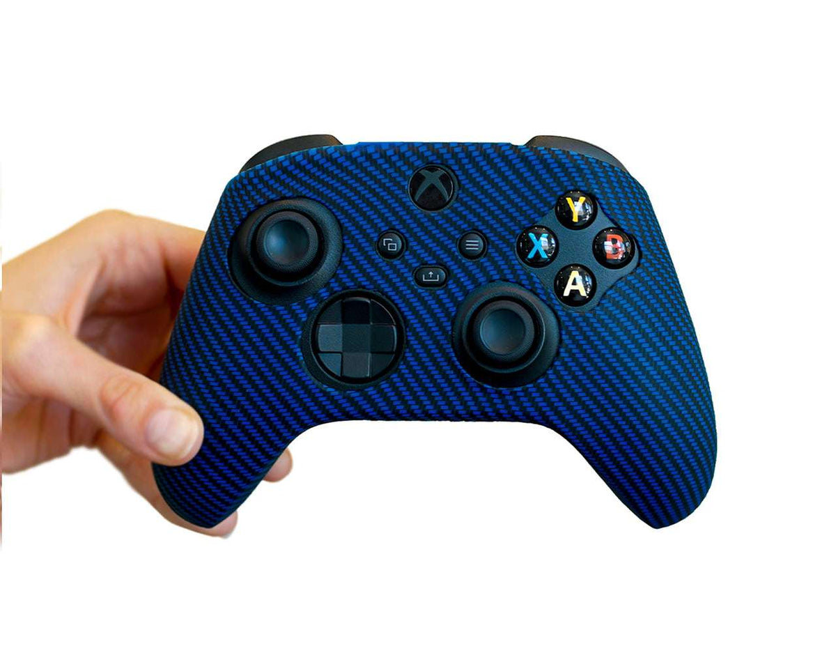 blue carbon fiber silicone controller case cover for xbox series x s