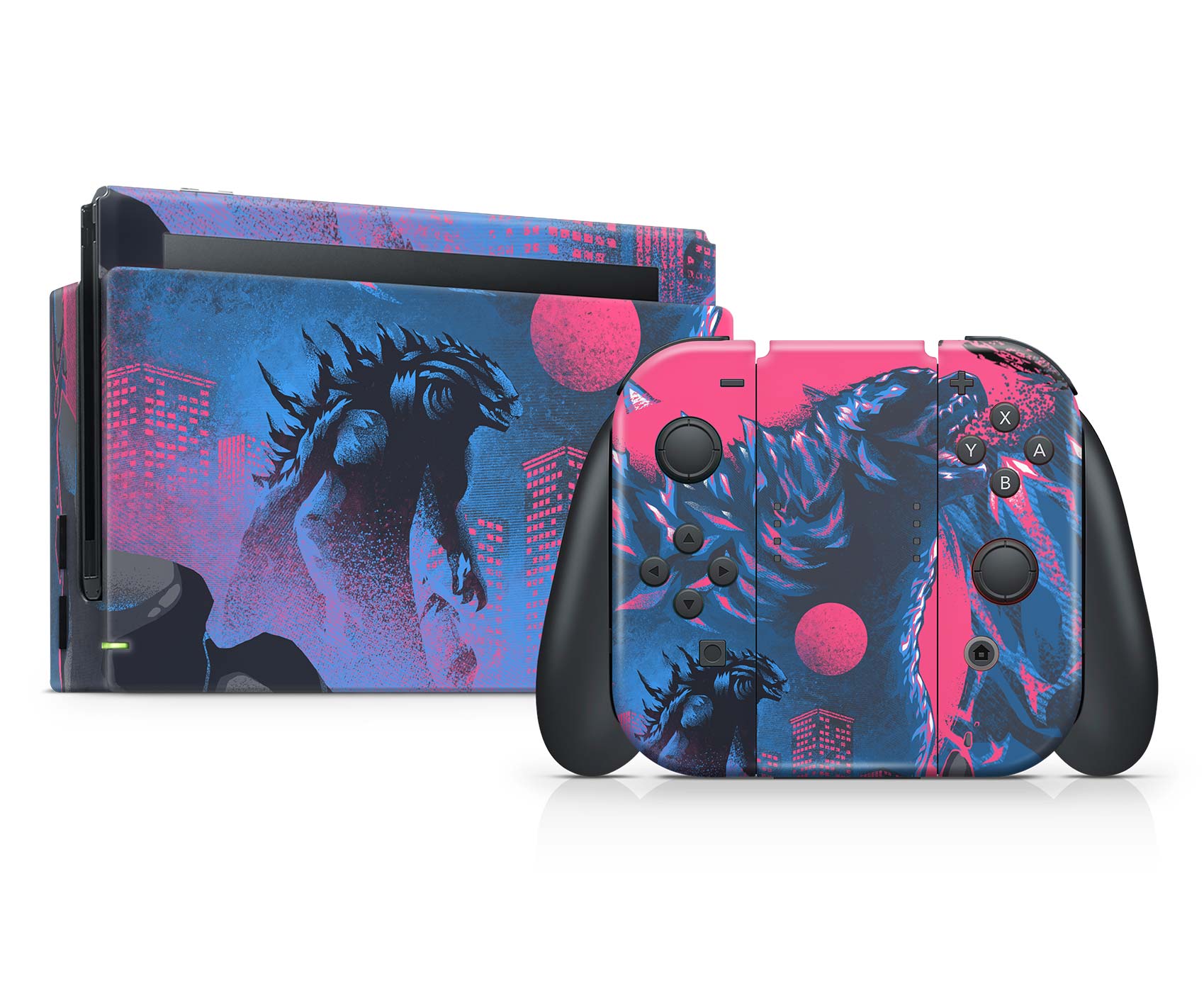 godzilla nintendo switch skin joycons charger dock