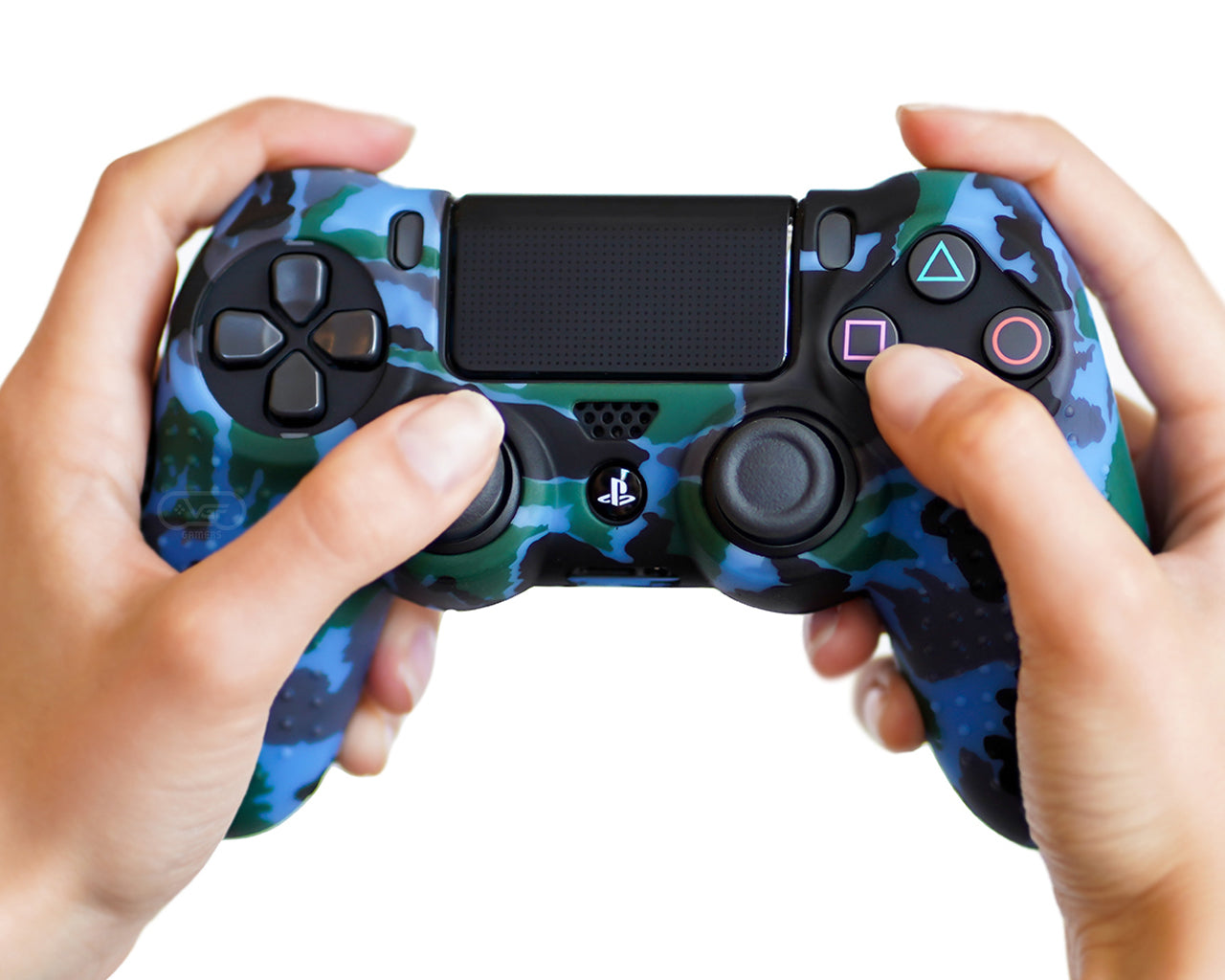 marine blue camo ps4 controller cover case skin grip