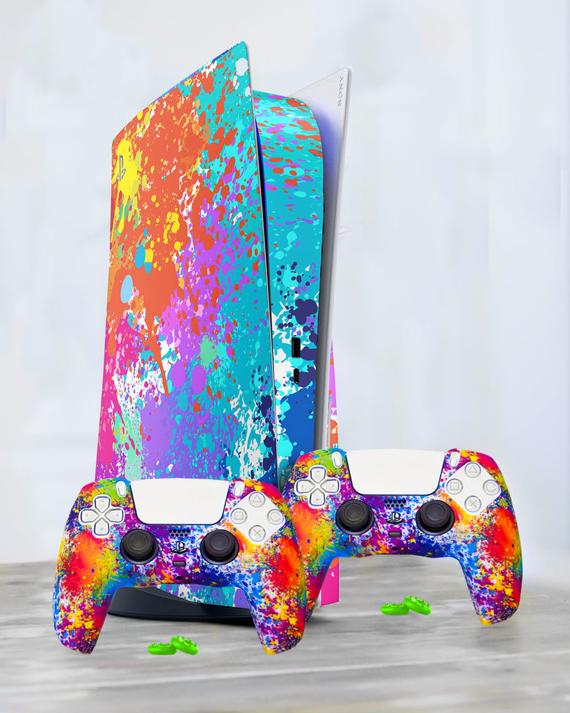 PS5 Paint Splatter Console Skin & Silicone Controller Skin