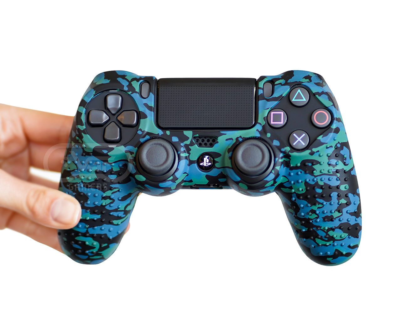 blue camo controller skin ps4 silicone case cover grip
