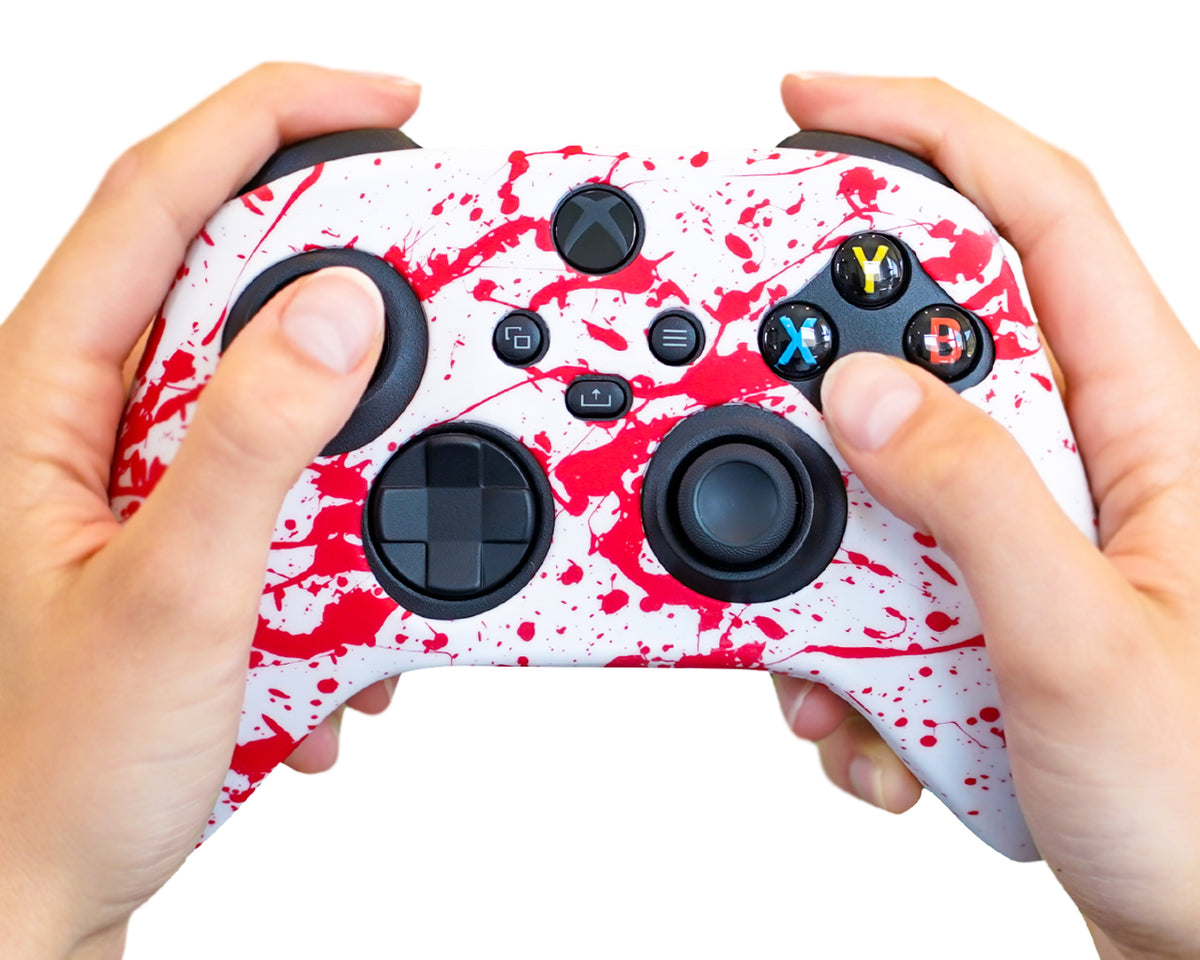 blood splatter xbox series x s controller skin case cover grip