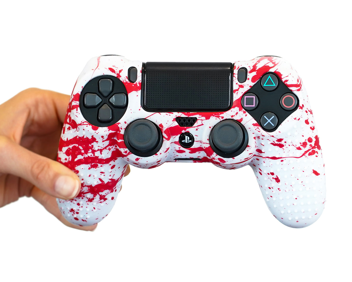 blood splatter ps4 controller hydro dipped silicone case grip cover