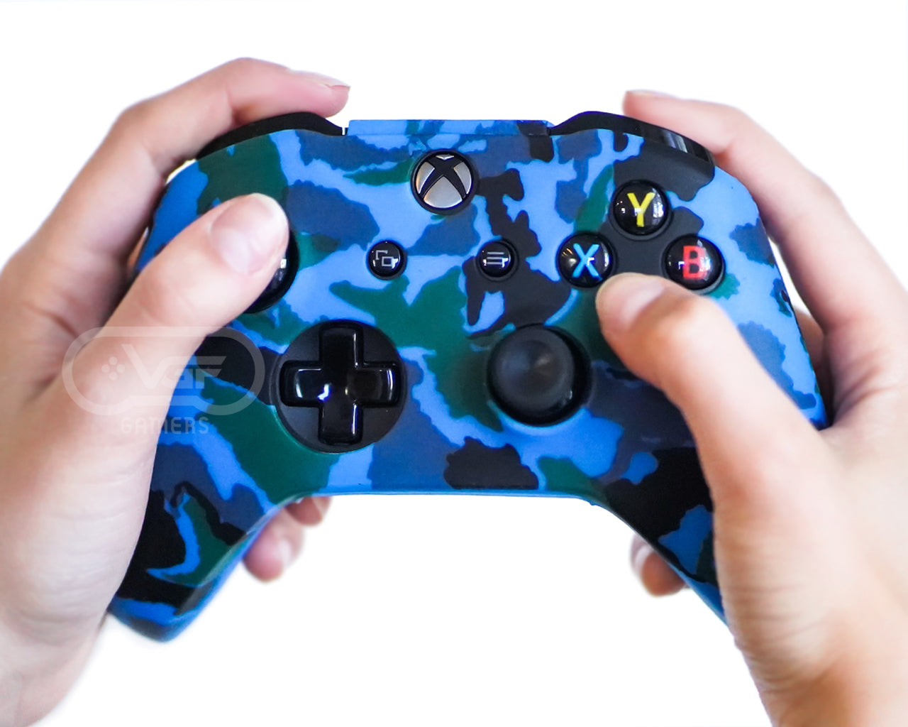 blue camo xbox one controller skin silicone case
