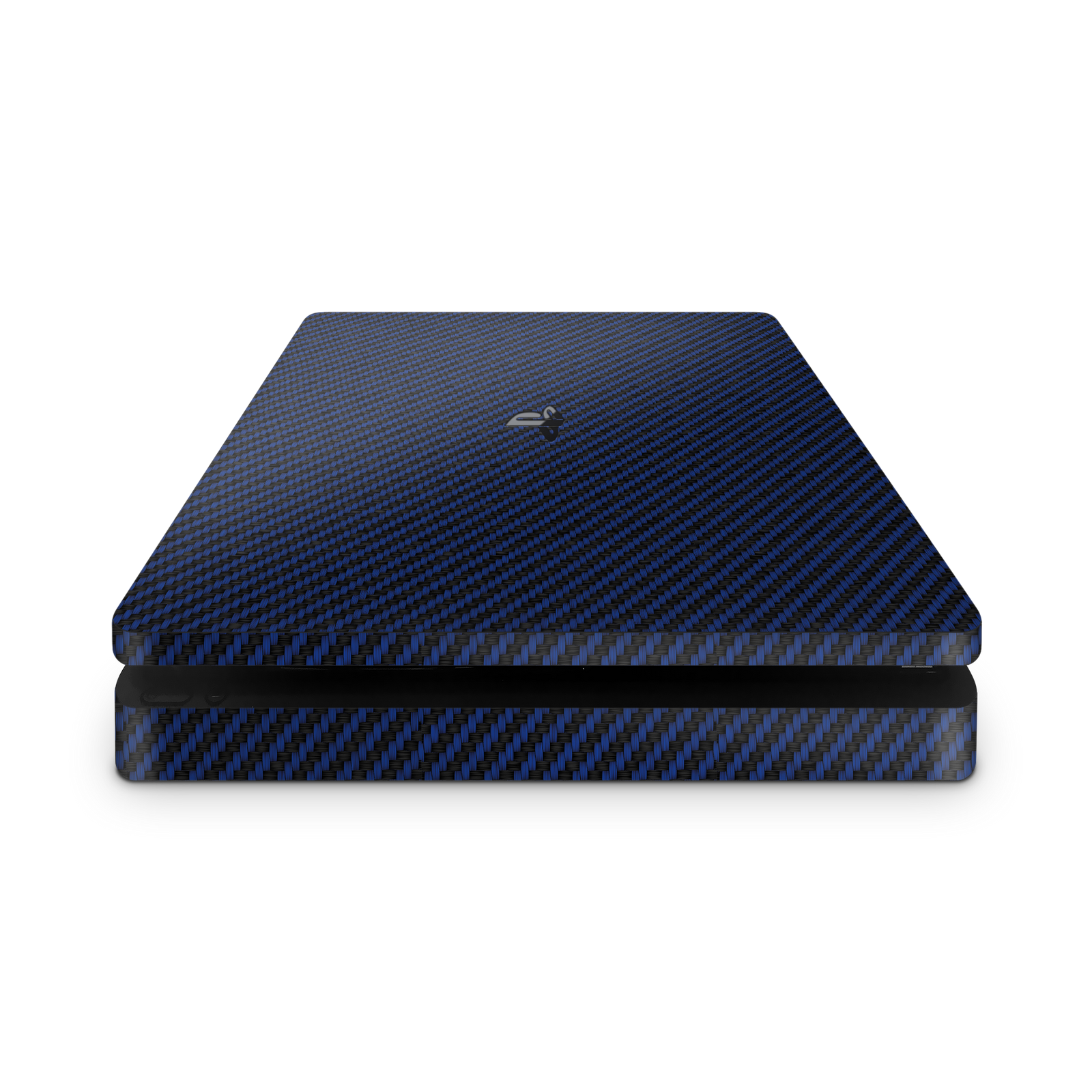 blue carbon fiber ps4 slim console sticker skin