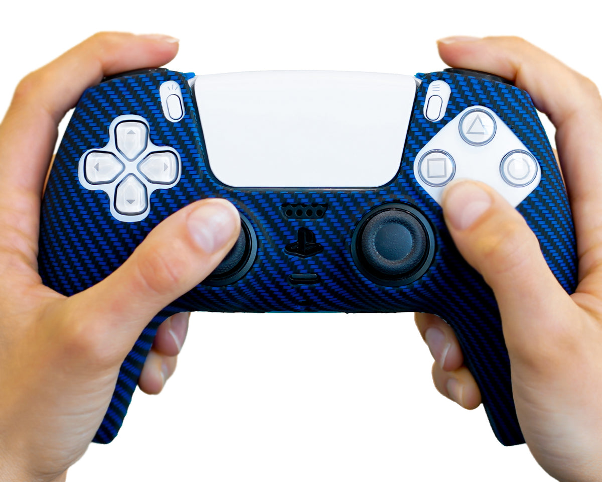 blue carbon fiber ps5 dualsense case