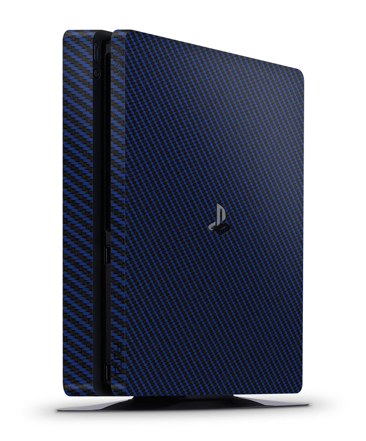 blue-carbon-fiber-vinyl-wrap-skin-sticker-ps4-slim
