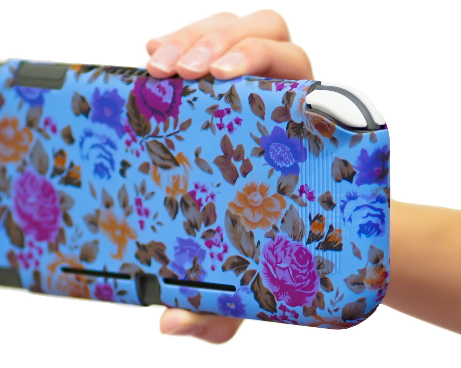 nintendo switch lite silicone case flowers floral blue