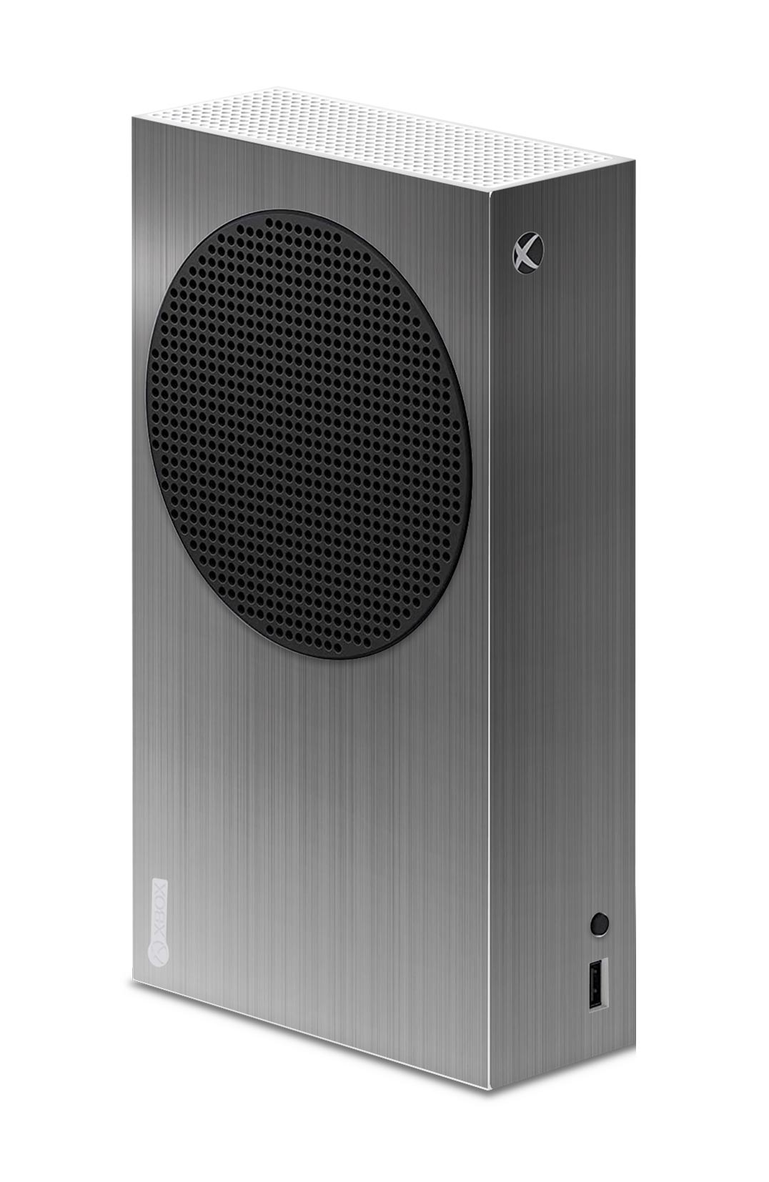 brushed metal steel xbox series s console skin wrap sticker