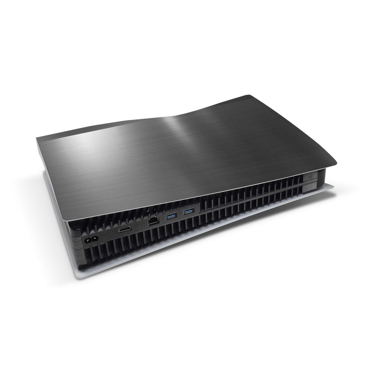 brushed steel metal ps5 console wrap vinyl