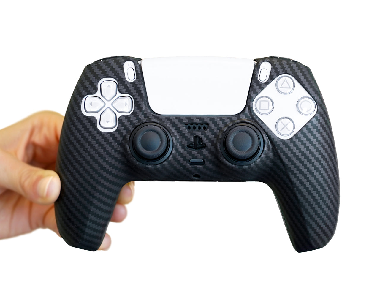 ps5 dualsense carbon fiber controller skin case cover