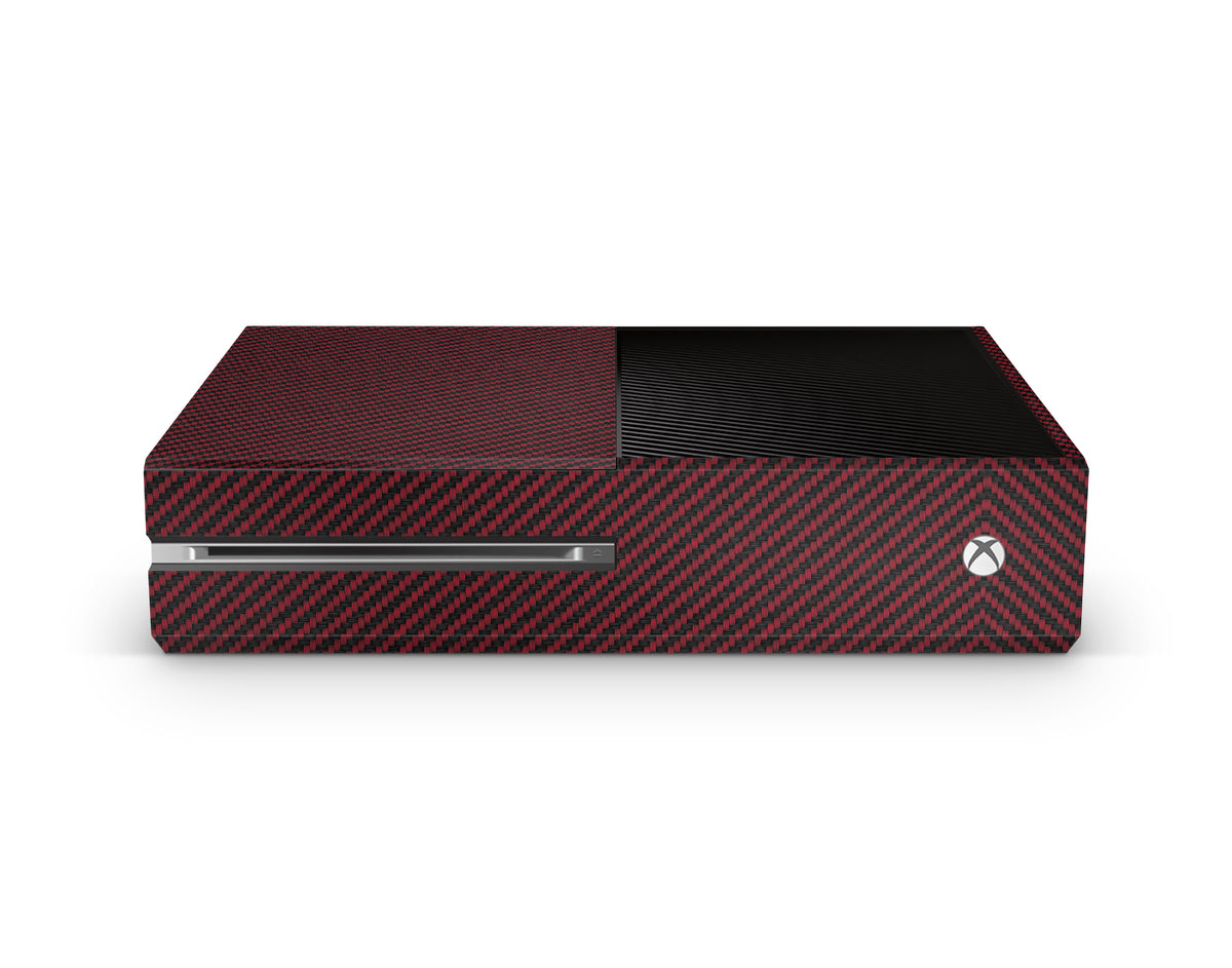 carbon-fiber-red-xbox-one-console-skin-sticker-wrap