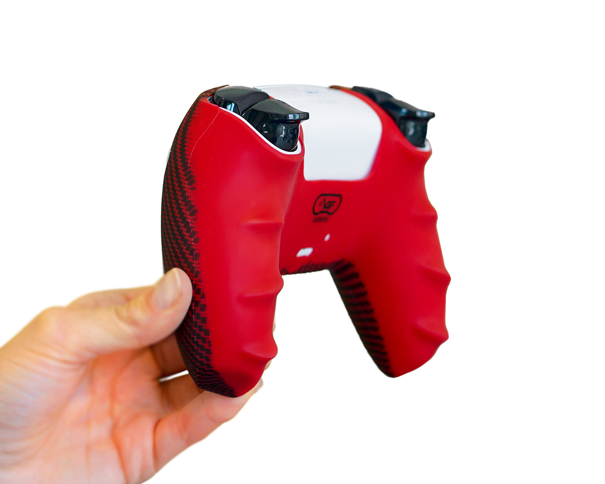 red carbon fiber skin for ps5 controller dualsense
