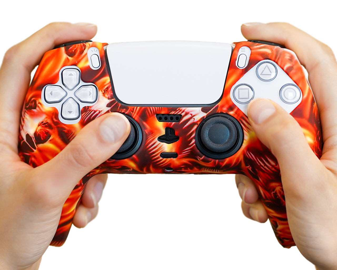 fire flames ps5 dualsense controller silicone case
