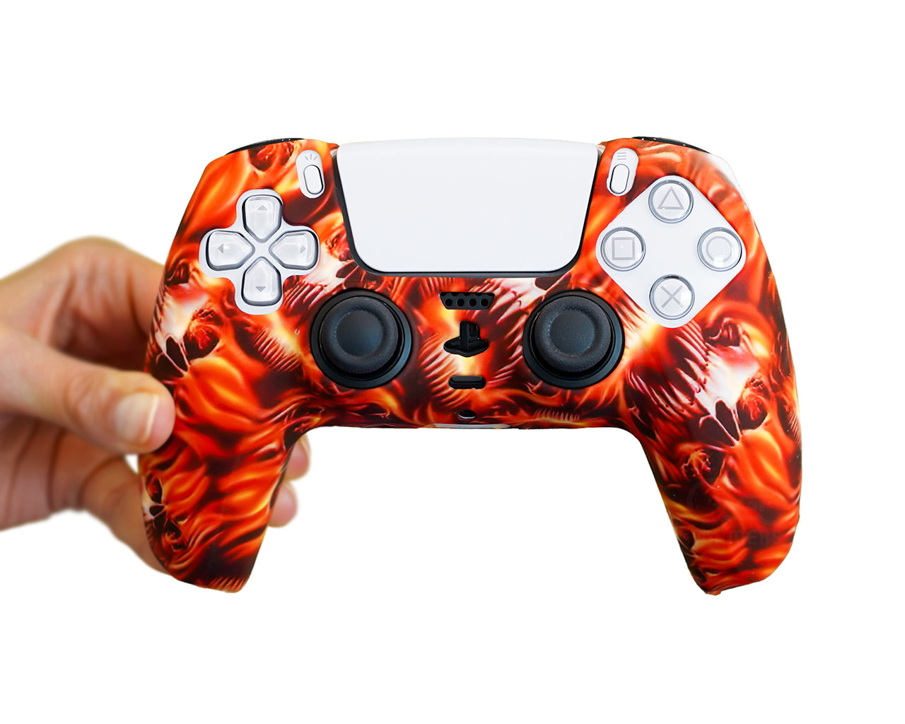 fire flames ps5 dualsense controller silicone case