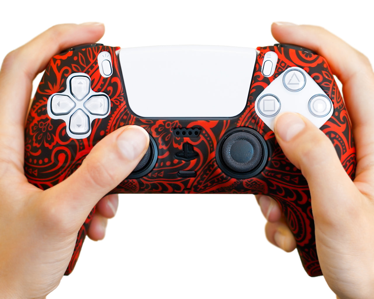 floral-flowers-red-ps5-controller-case-cover-wrap