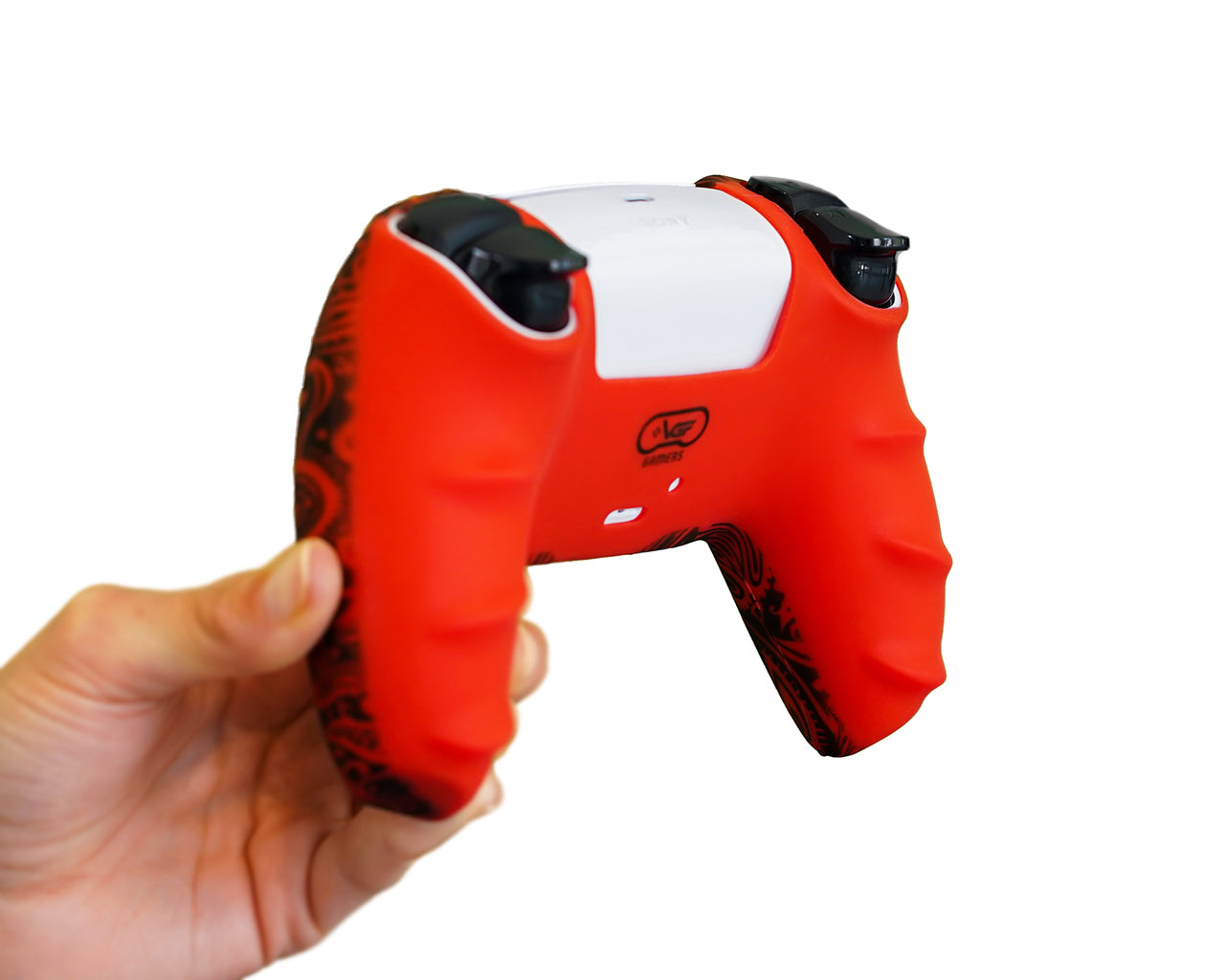 red ps5 dualsense silicone controller grip cover skin