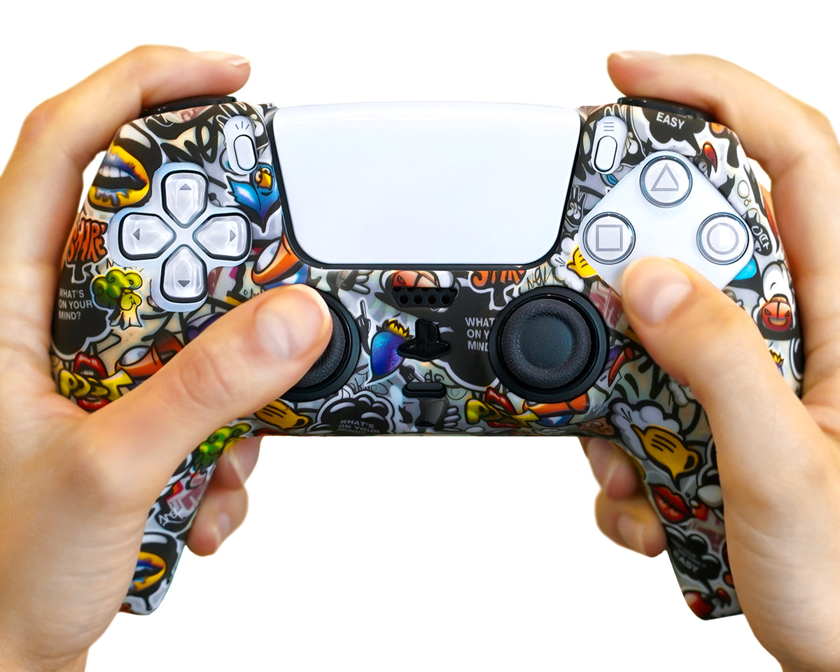 stickerbomb ps5 controller skin case cover silicone