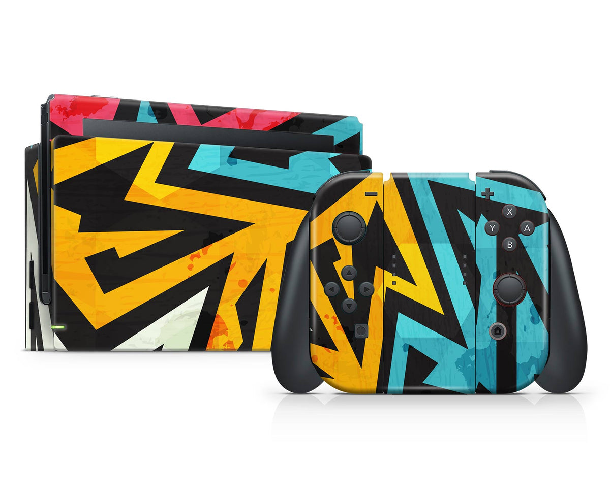 abstract art nintendo switch skin