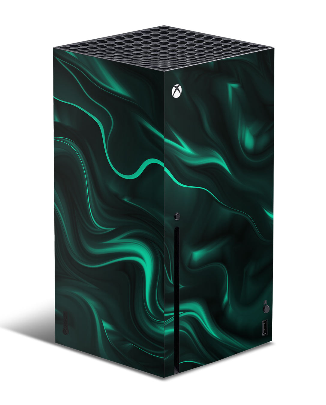 emerald green xbox series x console skin wrap