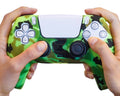bright lime green camo camouflage ps5 controller skin silicon