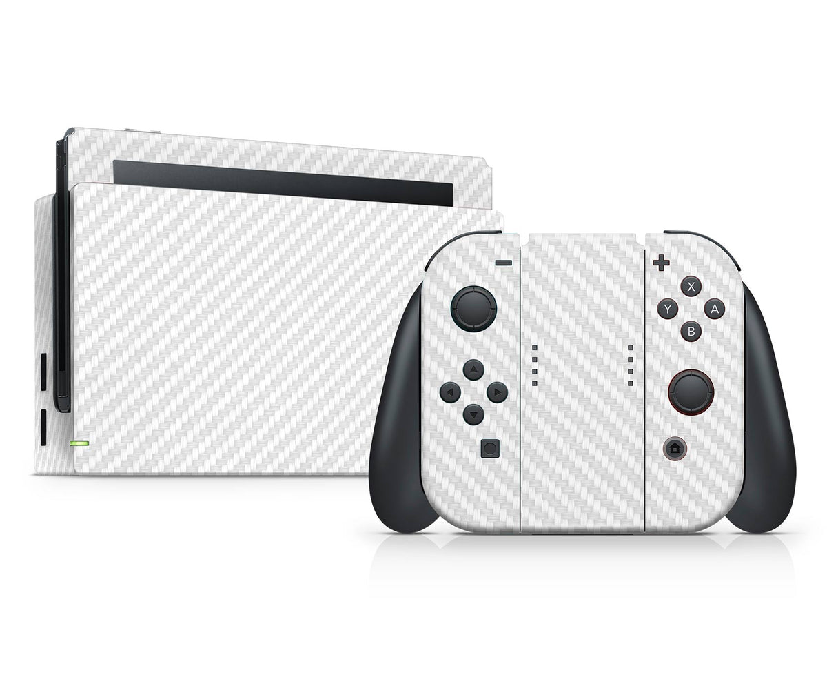 white carbon fiber skin nintendo switch