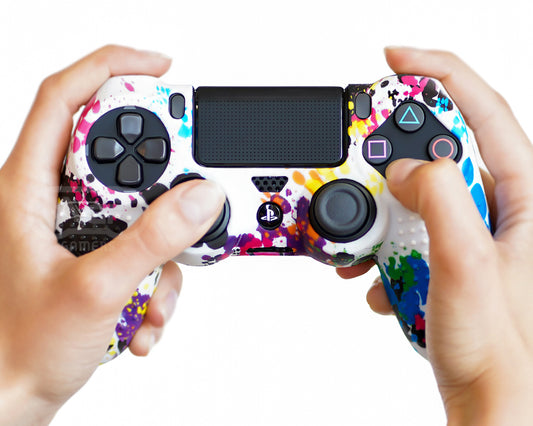 paint splatter ps4 silicone controller case cover skin