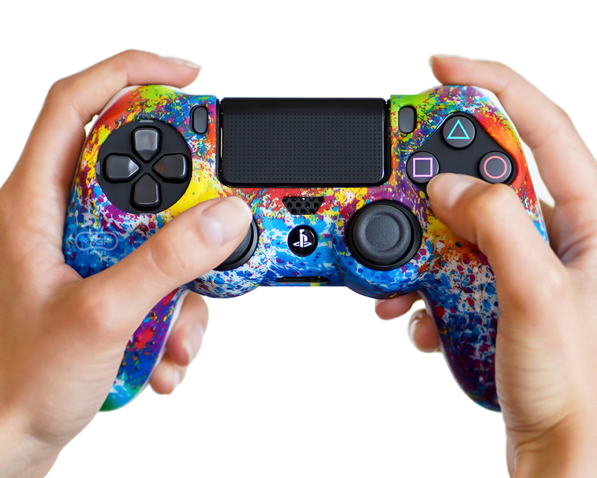 paint splatter ps4 silicone controller case cover skin grip