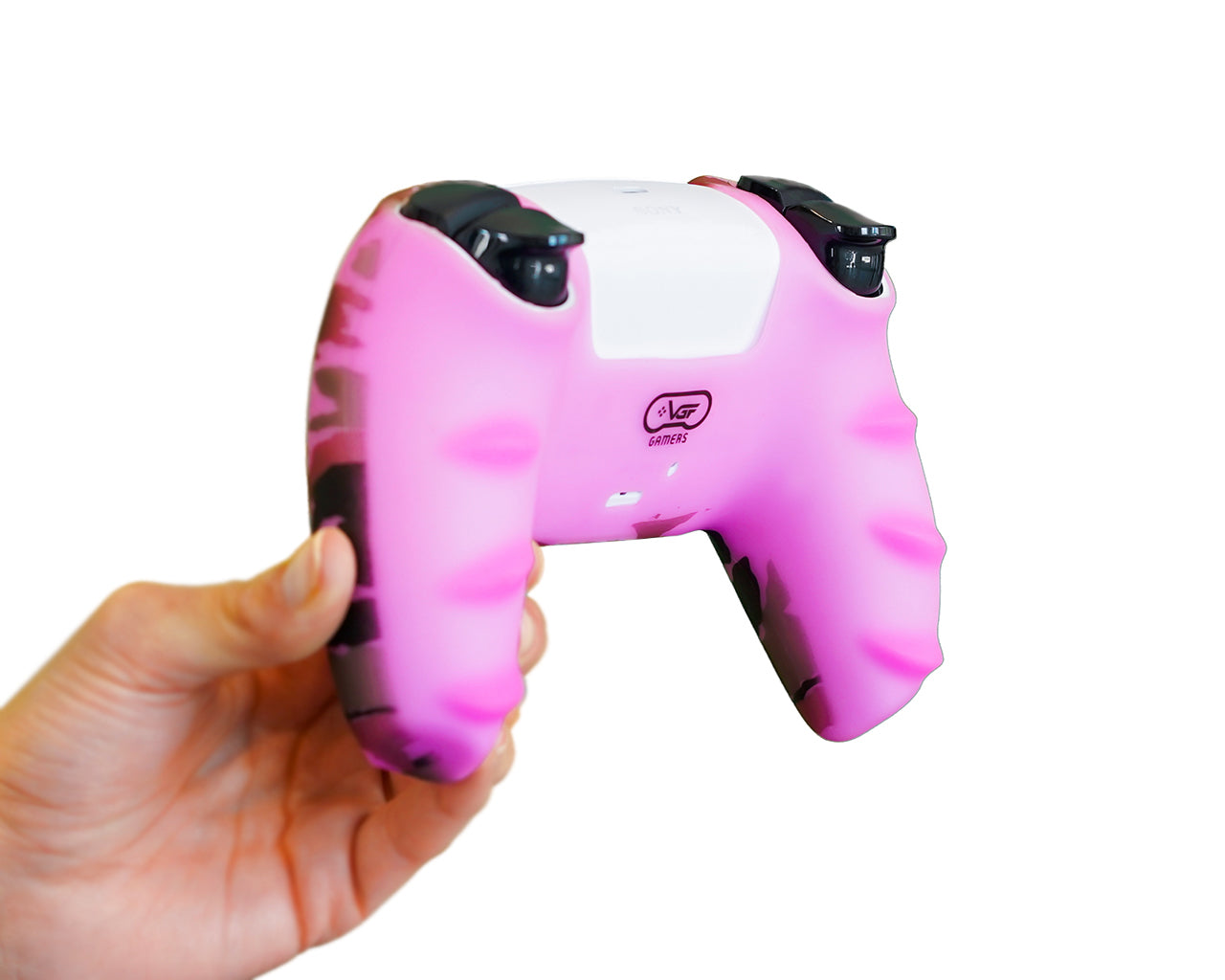 pink camo ps5 dualsense controller skin case cover