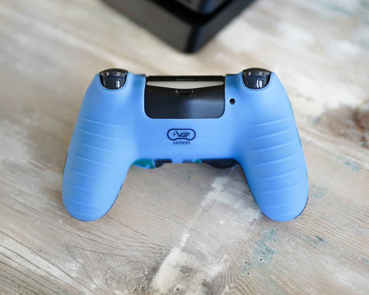 blue camo ps4 controller cover case skin grip