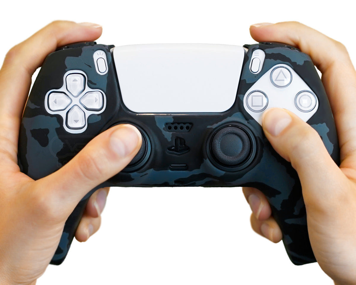 ps5 camo silicone black controller skin
