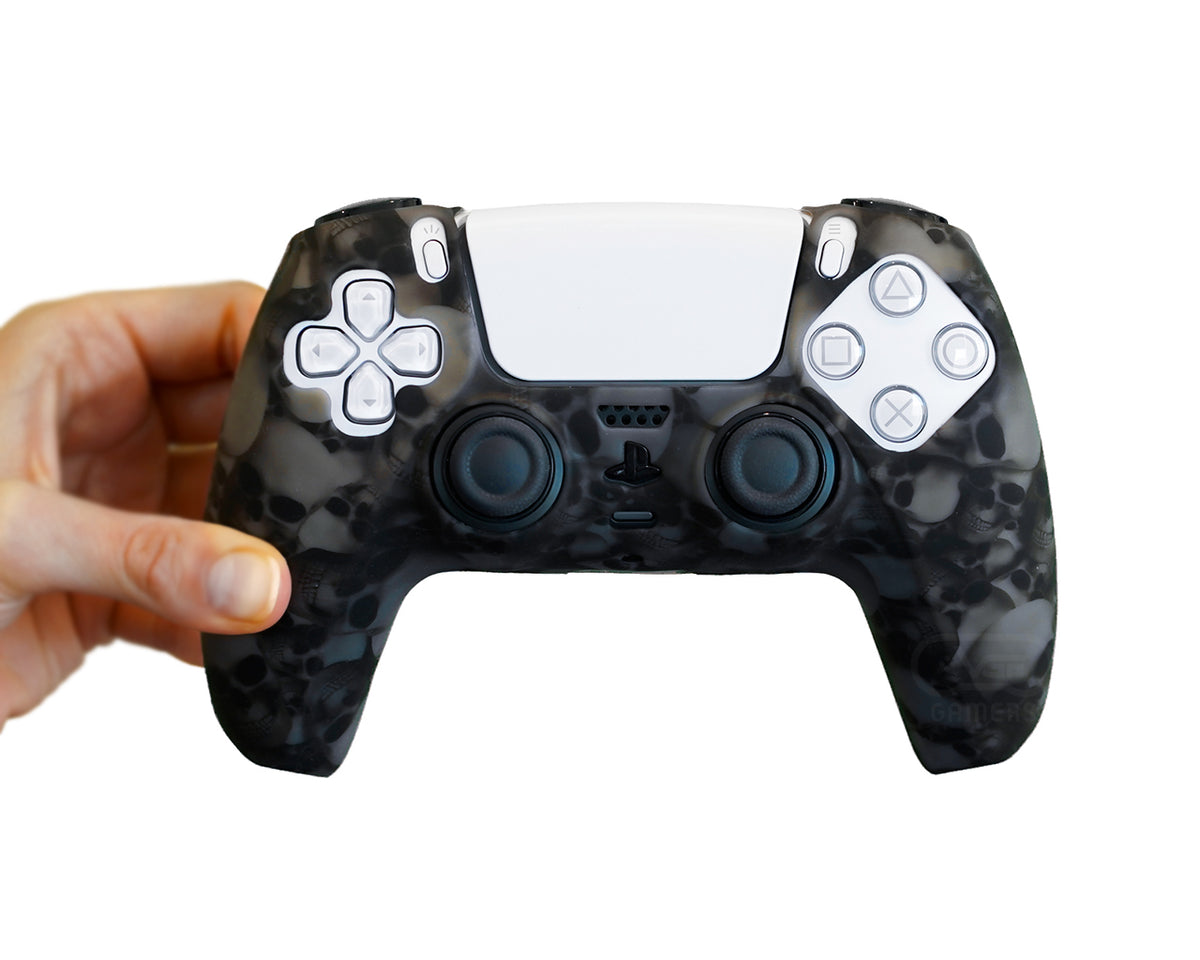 black skulls ps5 dualsense controller skin playstation 5