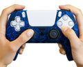 blue floral ps5 silicone controller skin