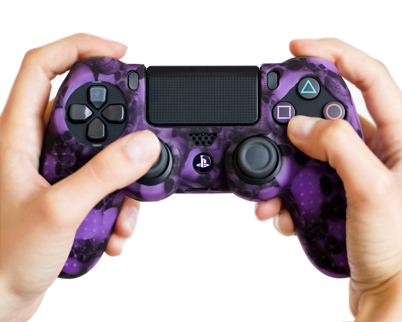 purple skulls ps4 silicone grip cover case skin