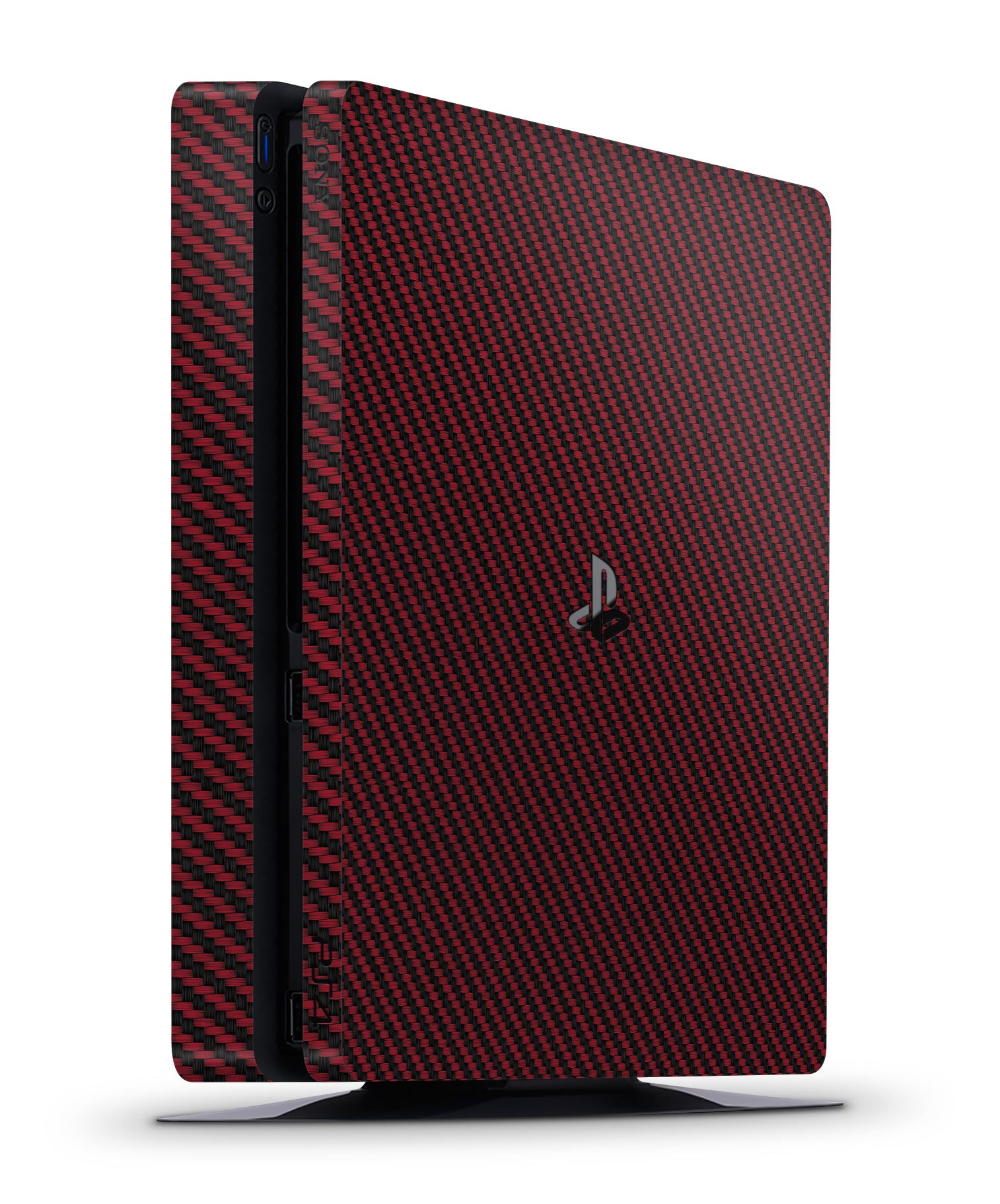 red carbon fiber ps4 slim console skins  stickers wraps