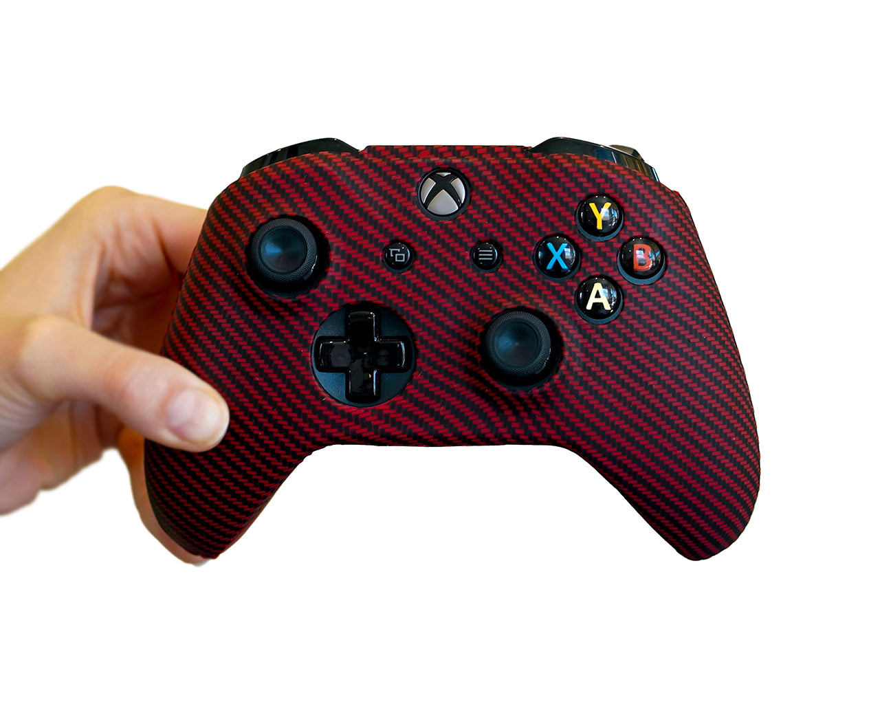 red carbon fiber controller for xbox one case cover skin grips