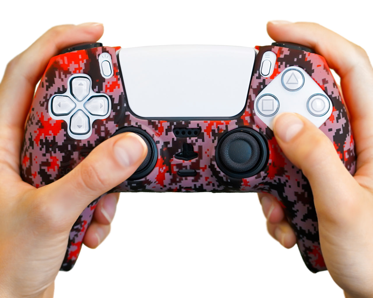 red digital camo ps5 controller