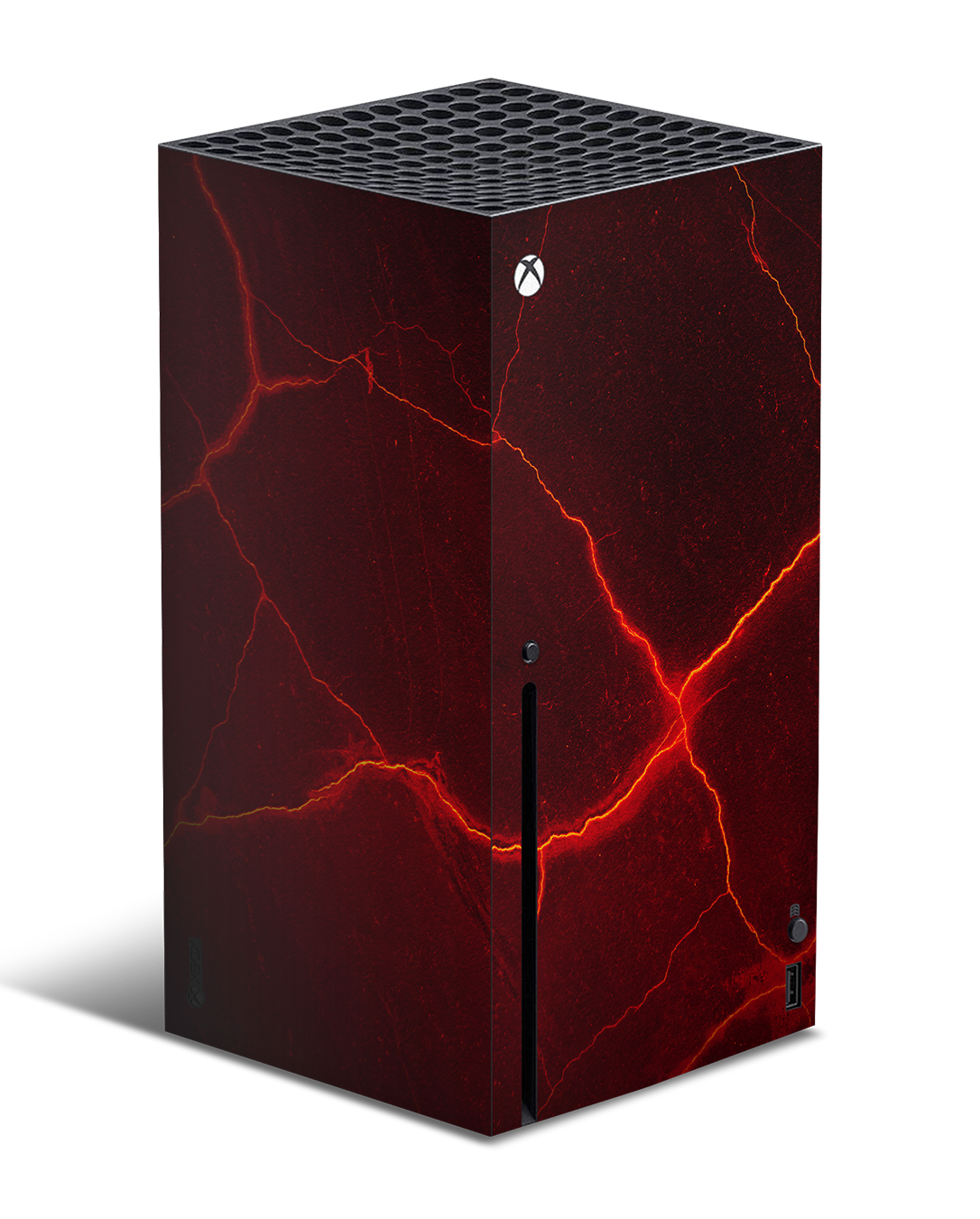 red lava lightning xbox series x console skin wrap sticker