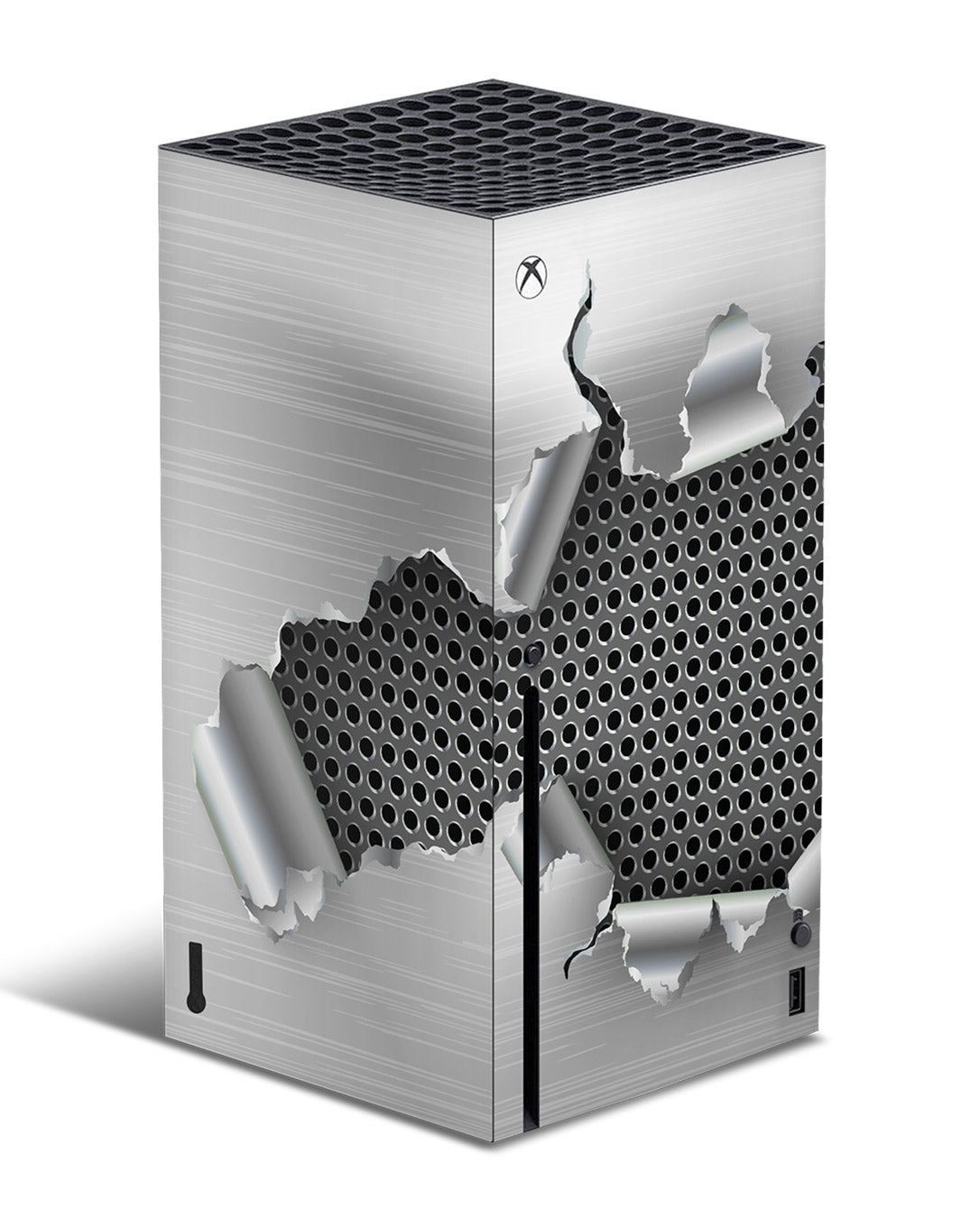 ripped-metal-metallic-xbox-series-x-console-skin-vinyl-3m